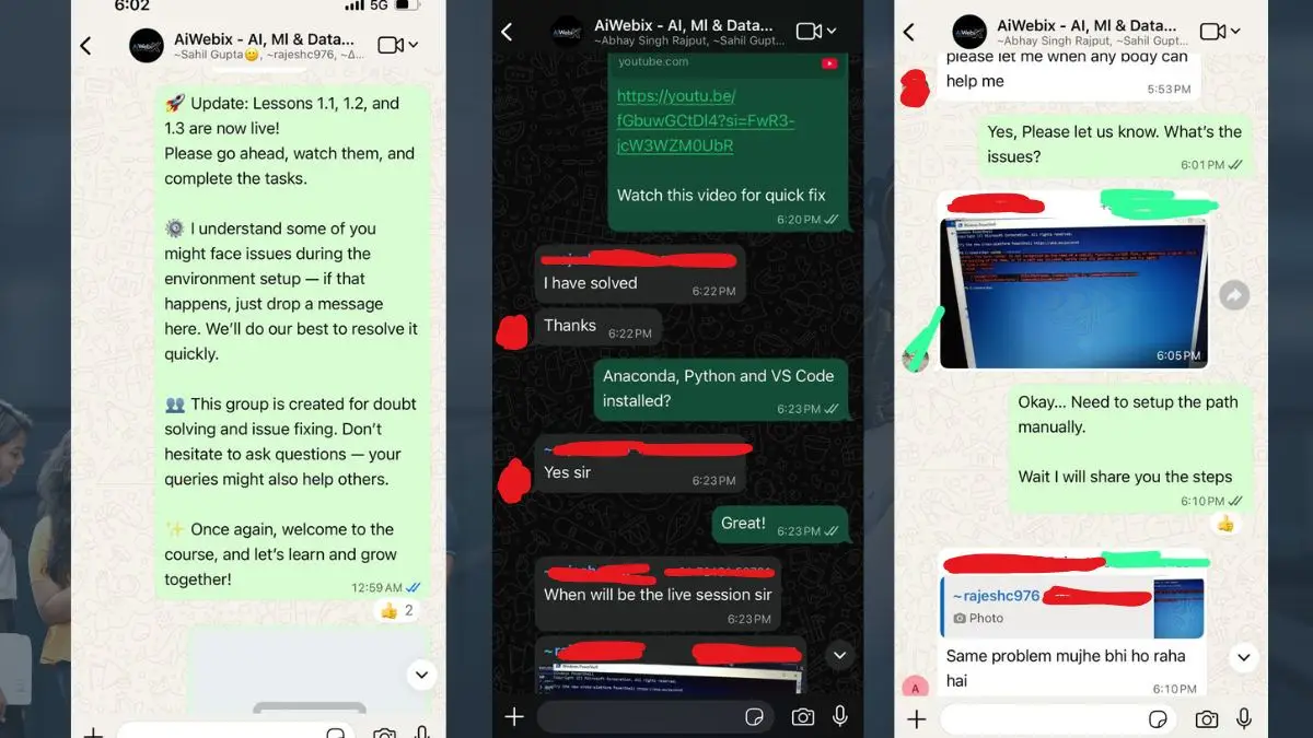 A student receiving mentorship on their career path